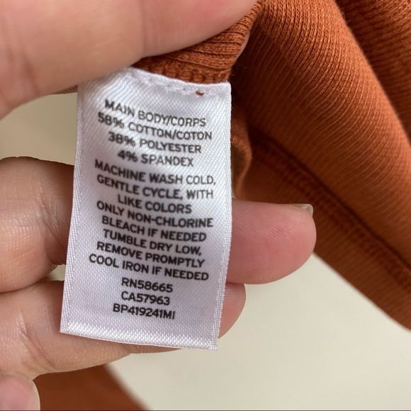 BP Turtleneck Ribbed Top Long sleeve rust NWOT - Picture 6 of 6
